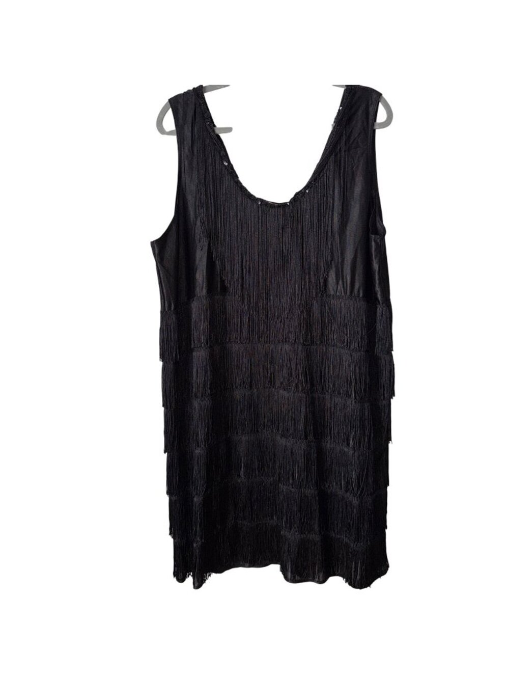 Black Fringe Flapper Dress Plus 2X By California Costumes